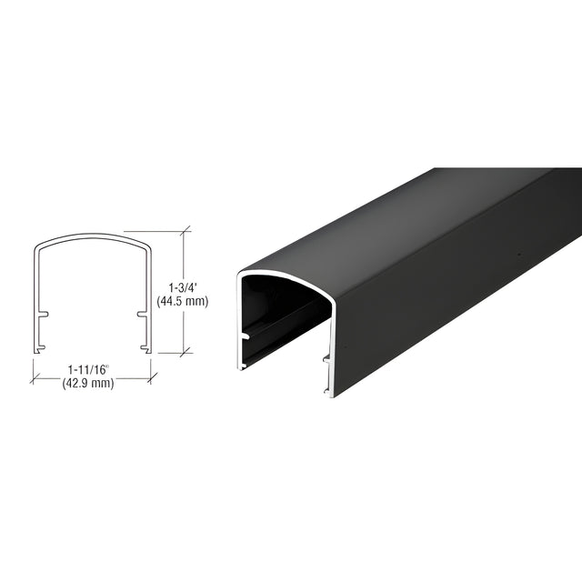 CRL Matte Black 200, 300, 350 and 400 Series 241" Long Horizontal Mid-Rail