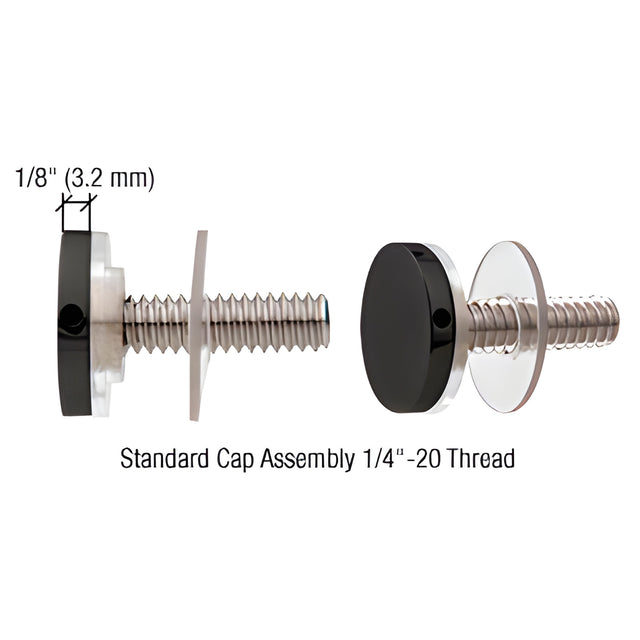 CRL Matte Black 3/4" Diameter Standoff Cap Assembly