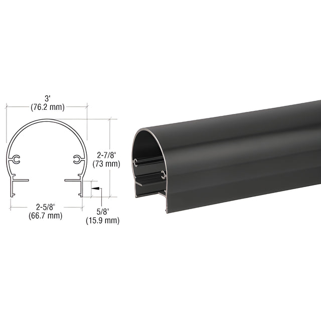 CRL Matte Black 300 Series 241" Top Rail
