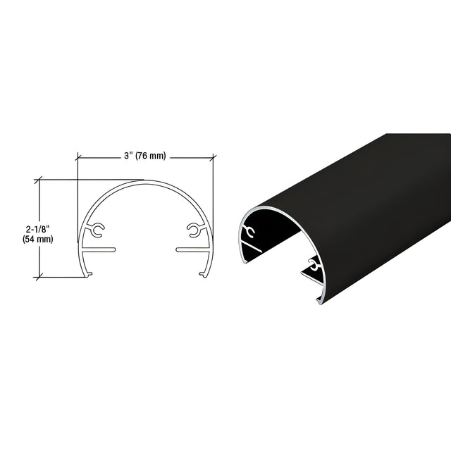 CRL Matte Black 300X Series 241" Top Rail