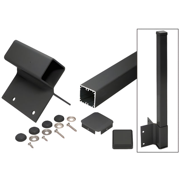 CRL Matte Black 36" 100 Series 90º Fascia Mount Post Kit