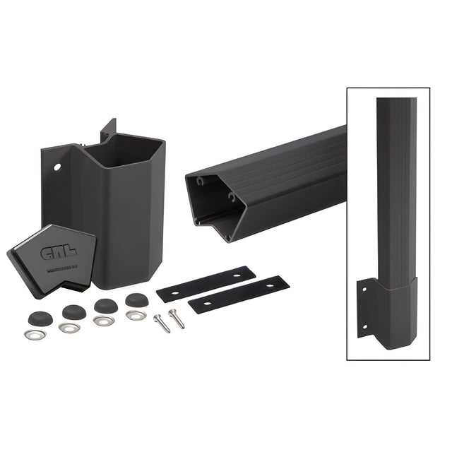 CRL Matte Black 36" Outside 135 Degree Fascia Mount Post Kit for 100 Series Rails