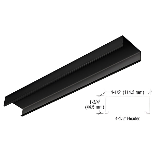 CRL Matte Black 4-1/2" Header Channel - 120"