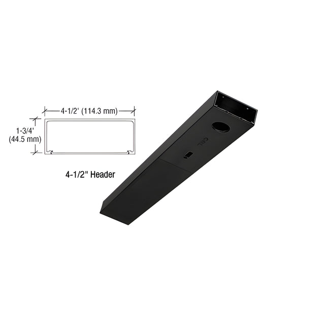 CRL Matte Black 4-1/2" x 36" Single Door Header