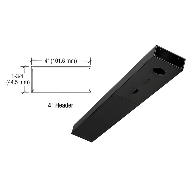 CRL Matte Black 4" x 37" Single Door Header
