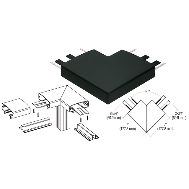 CRL Matte Black 400 Series Top Cap 90º Corner