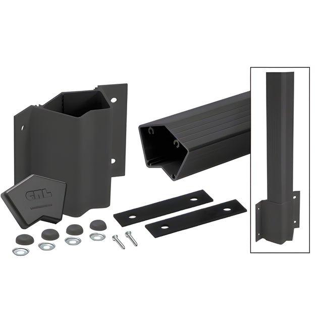 CRL Matte Black 42" Inside 135 Degree Fascia Mount Post Kit for 100 Series Rails