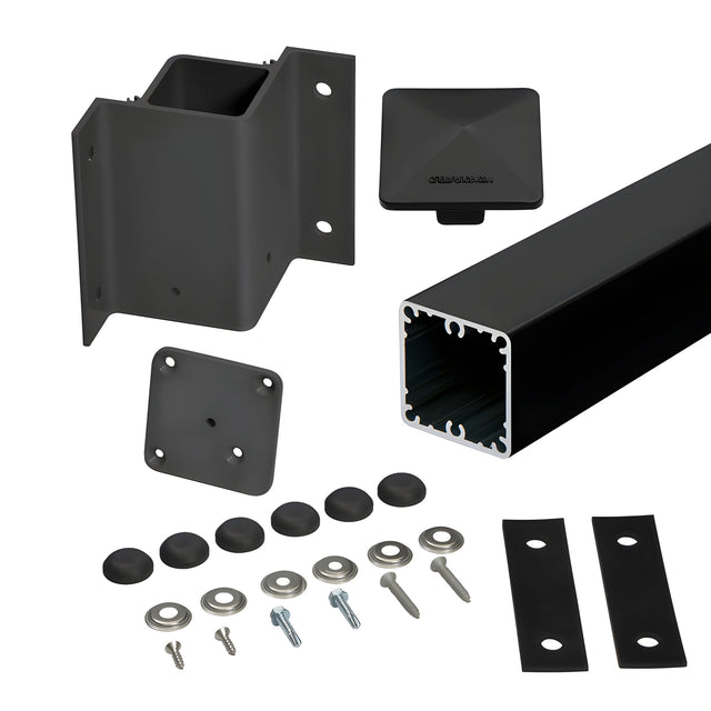 CRL Matte Black 48" 100 Series 90º Inside Fascia Mount Post Kit