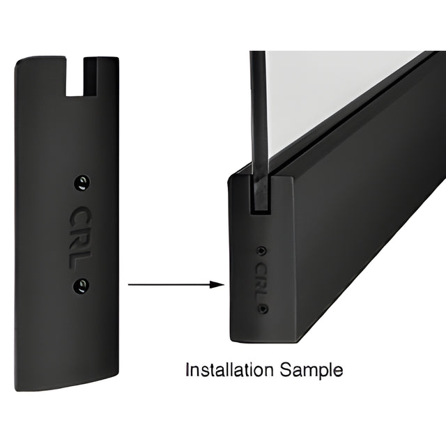 CRL Matte Black 6" Square End Cap for Sidelite Rails