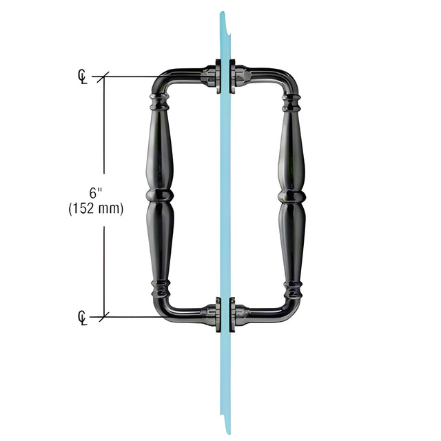 CRL Matte Black 6" Victorian Style Back-to-Back Pull Handle