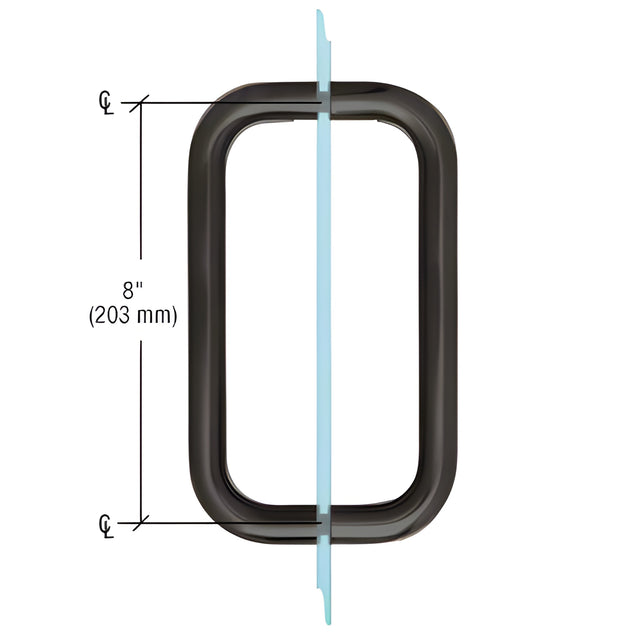 CRL Matte Black 8" BM Series Back-to-Back Handle Without Metal Washers