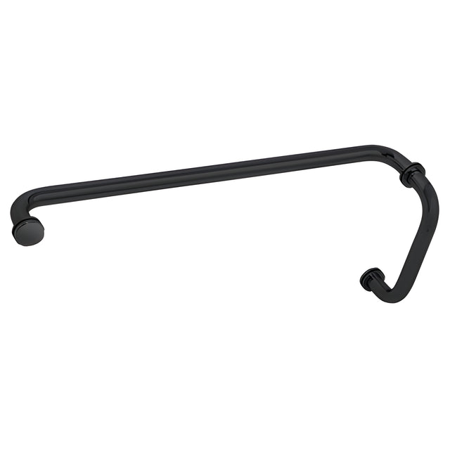 CRL Matte Black 8" Pull Handle and 24" Towel Bar BM Series Combination With Metal Washers