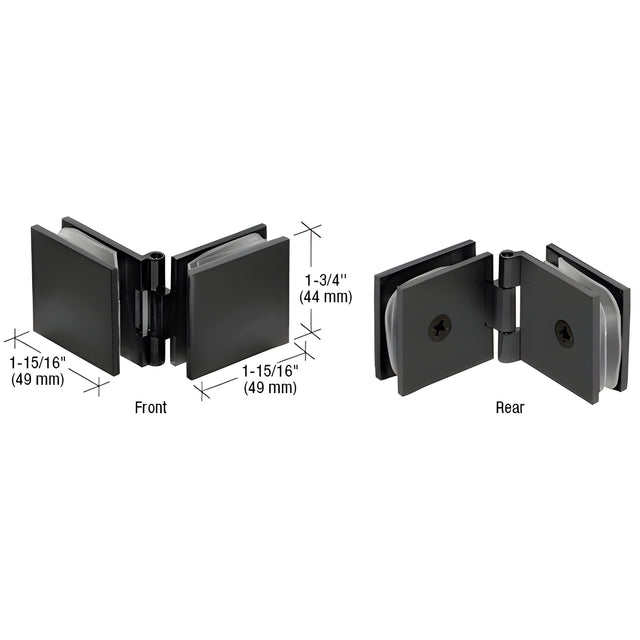 CRL Matte Black Adjustable Square Glass to Glass Clamp
