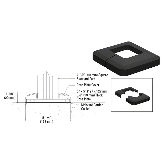 CRL Matte Black Base Plate Cover