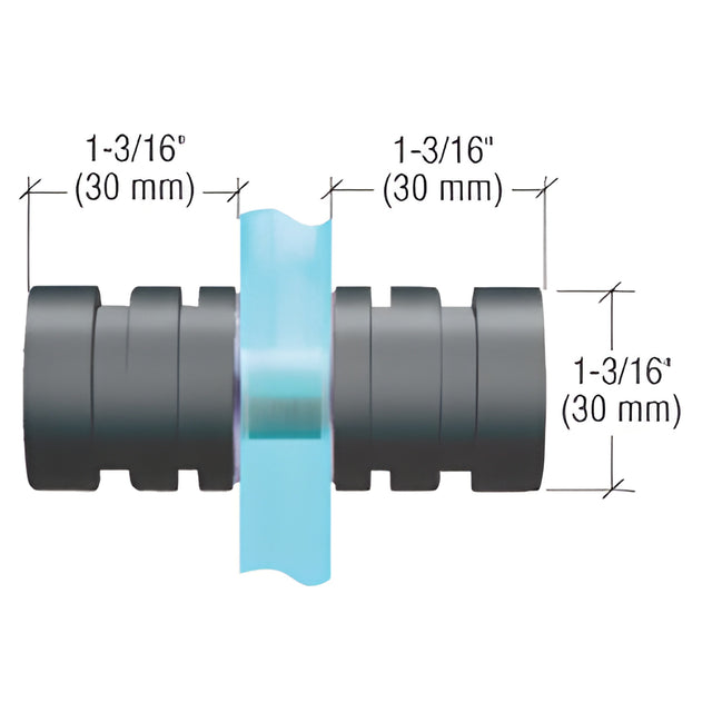 CRL Matte Black Contemporary Style Back-to-Back Shower Door Knobs