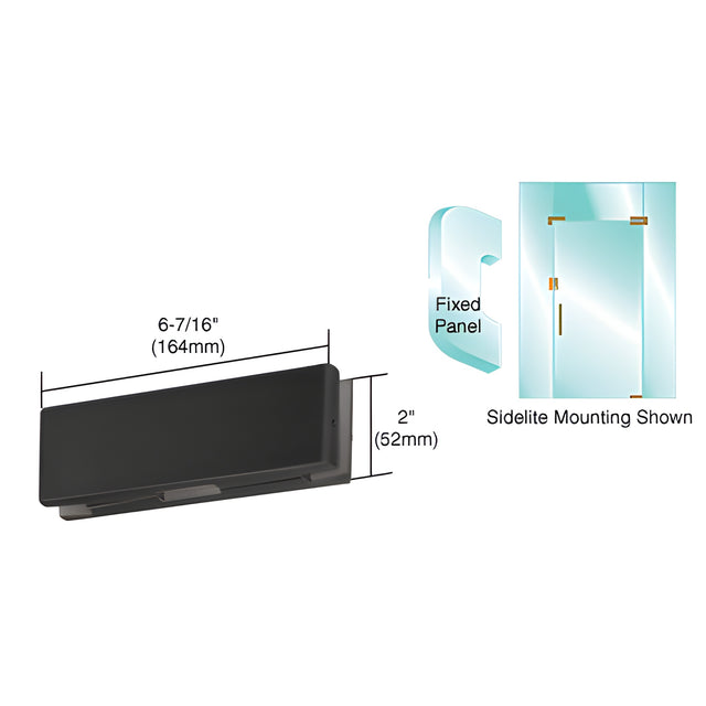 CRL Matte Black EUR Series Sidelite or Glass Door Mounted Keeper