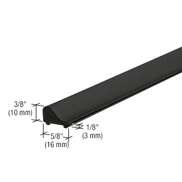 CRL Matte Black Frameless Shower Door Tapered Threshold