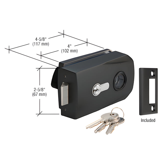 CRL Matte Black Glass Mount Lever Lock for Metal Frame Doors