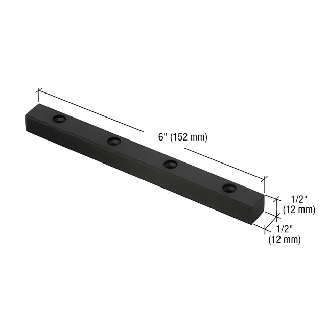 CRL Matte Black Header Mounted Double Door Stop