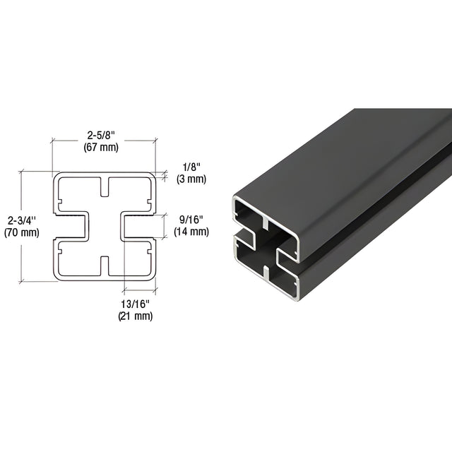 CRL Matte Black Heavy-Duty Windscreen Post Only - 72"