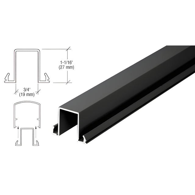 CRL Matte Black Horizontal Snap-In Infill for Glass 241" Long