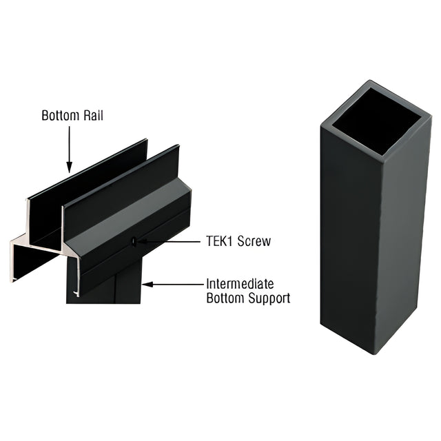 CRL Matte Black Intermediate Bottom Support
