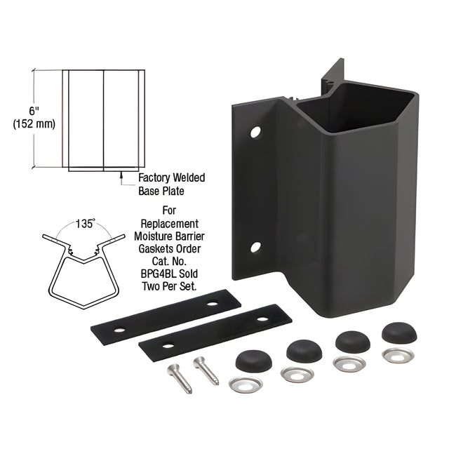 CRL Matte Black Outside 135 Degree Fascia Mounted Bracket