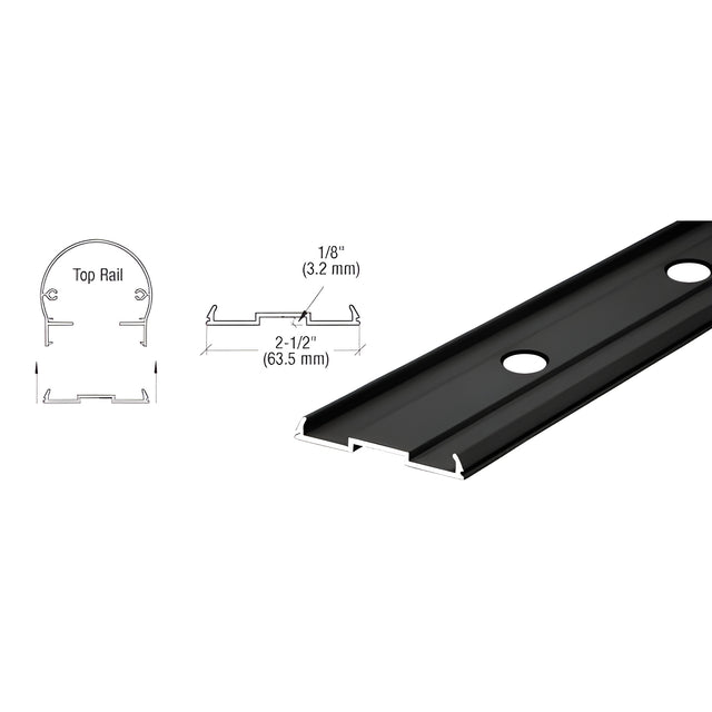 CRL Matte Black Pre-Punched 241" Top Rail Infill for Pickets