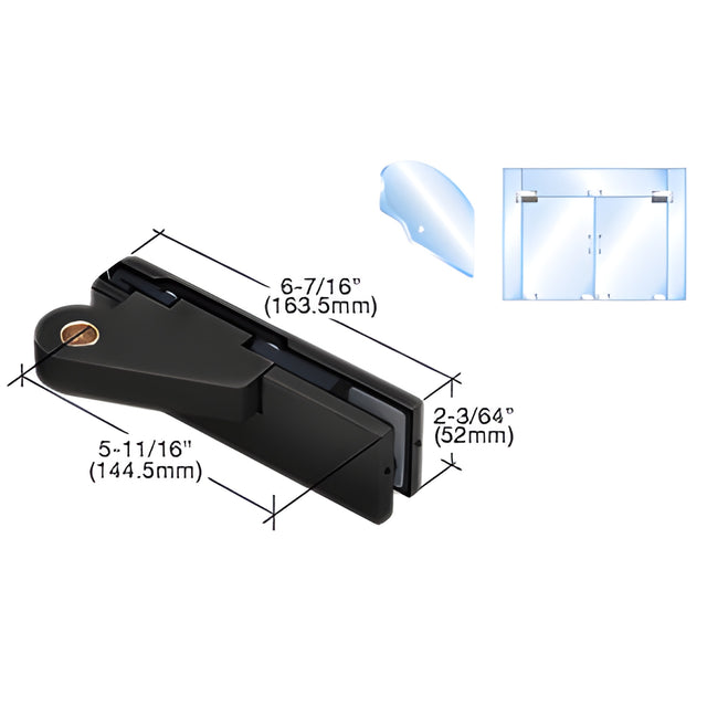 CRL Matte Black Right Offset Top Door Patch Fitting