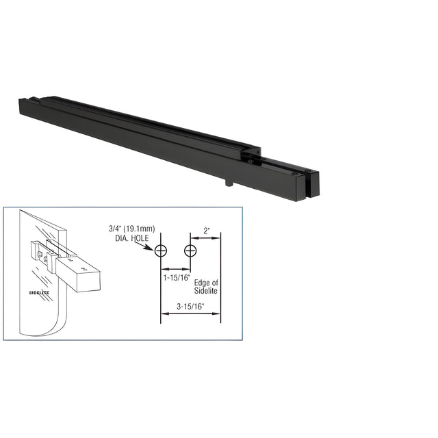 CRL Matte Black Single Narrow Floating Header with Surface Mounted Top Pivots - for 36" Wide Opening