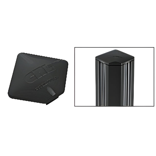 CRL Matte Black Square AWS Post Cap for 90 Degree Corner Post