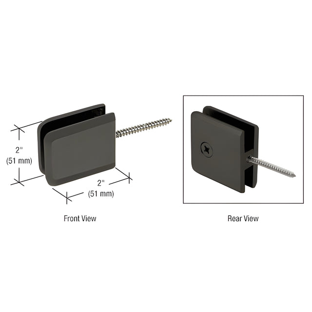 CRL Matte Black Square Beveled Wall Mount Movable Transom Clamp