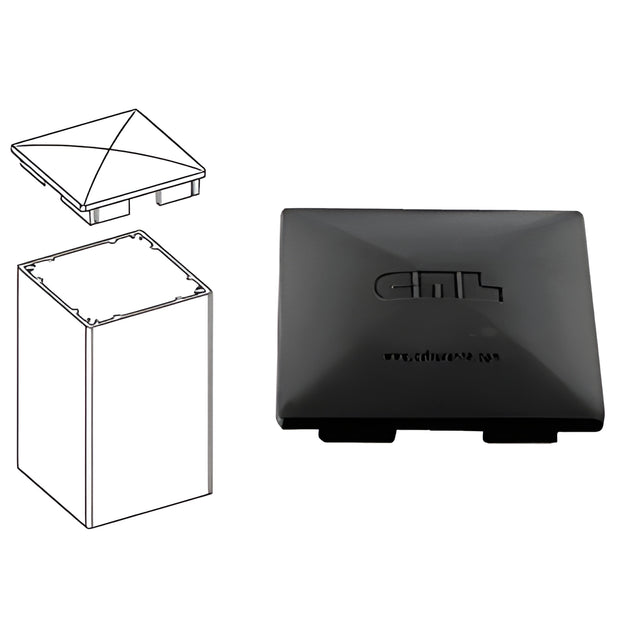 CRL Matte Black Standard 4" x 4" Post Cap