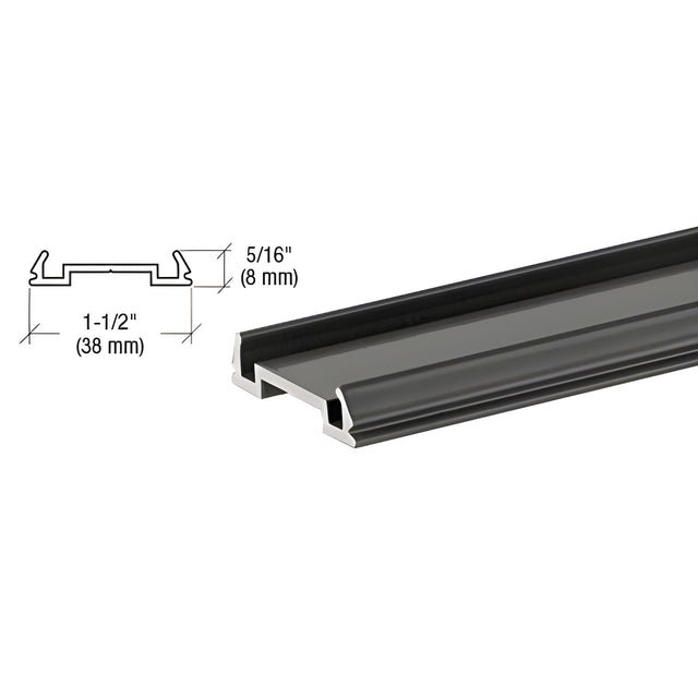 CRL Matte Black Standard Bottom Rail Filler 241" Long