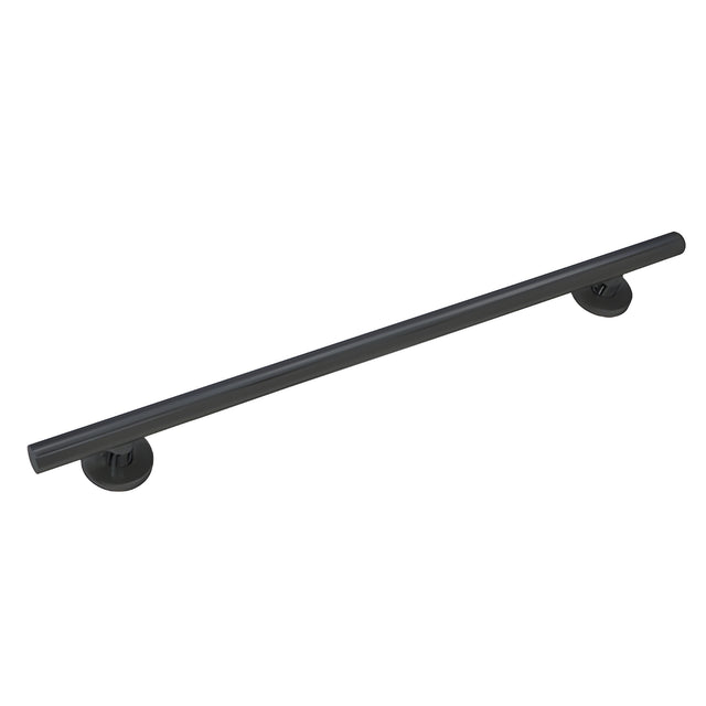CRL Matte Black Straight 24" Round Grab Bar