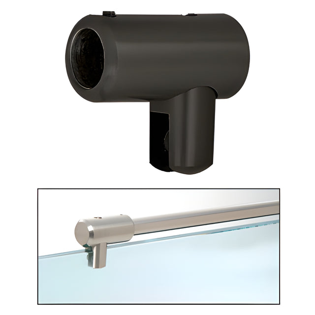 CRL Matte Black Support Bar U-Bracket for 1/4" and 5/16" Glass