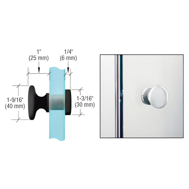 CRL Matte Black Traditional Style Single-Sided Door Knob