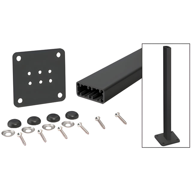 CRL Matte Black Trim-Line 42" Surface Mount Post Kit