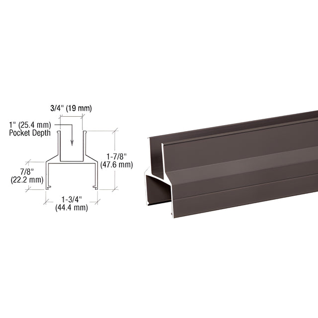 CRL Matte Bronze 100/150 Series 241" Bottom Rail