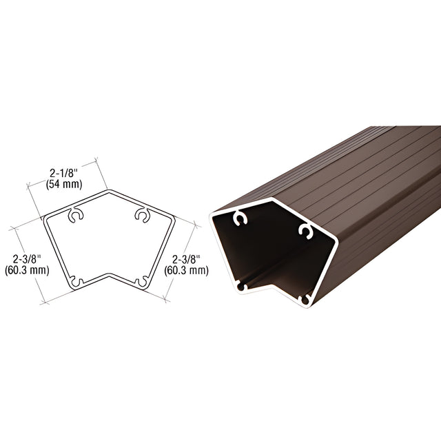 CRL Matte Bronze 200, 300, 350, and 400 Series 135 Degree 241" Post Extrusion