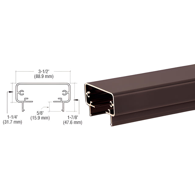 CRL Matte Bronze 200 Series 241" Long Top Rail