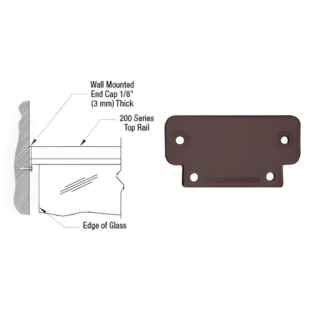 CRL Matte Bronze 200 Series Wall Mount End Cap