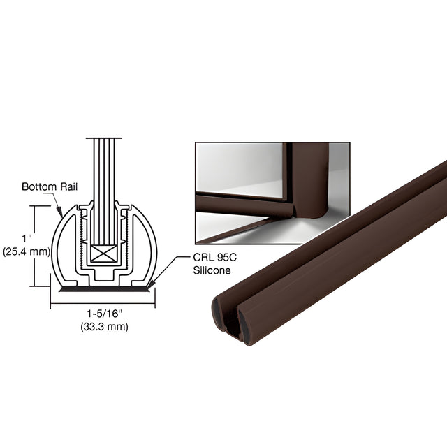 CRL Matte Bronze 241" Bottom Rail Only for the Aluminum Windscreen System