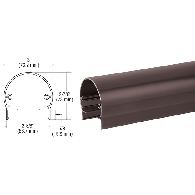 CRL Matte Bronze 300 Series 241" Top Rail