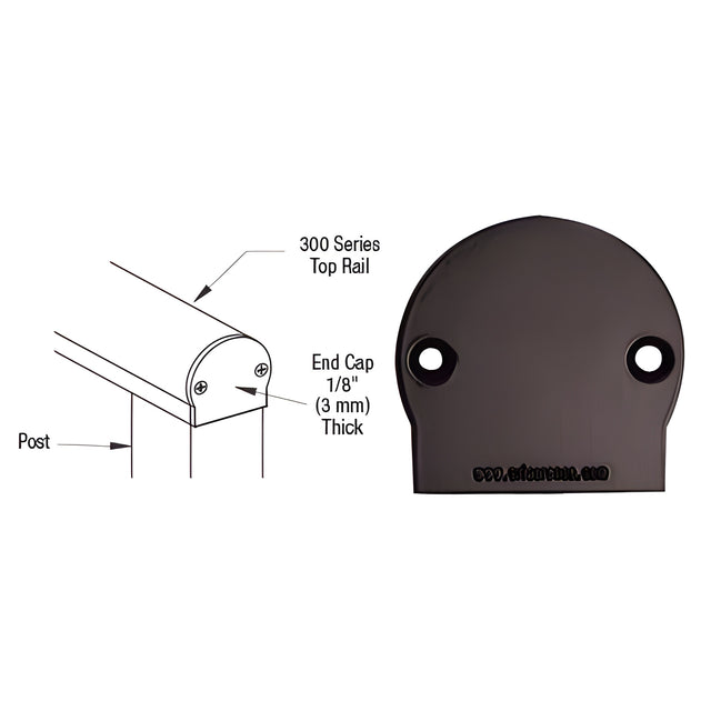 CRL Matte Bronze 300 Series Decorative End Cap