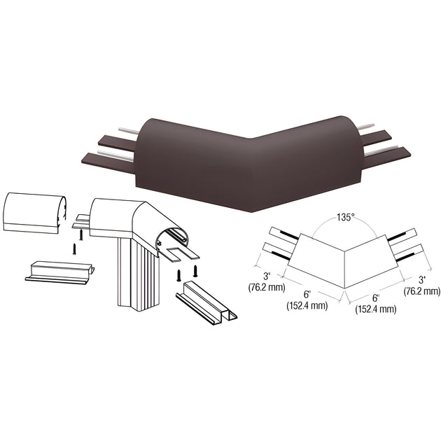 CRL Matte Bronze 300 Series Top Cap 135º Corner