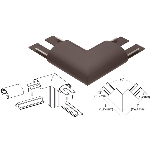 CRL Matte Bronze 350X Series Top Cap 90º Corner
