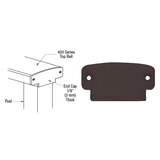 CRL Matte Bronze 400 Series Decorative End Cap