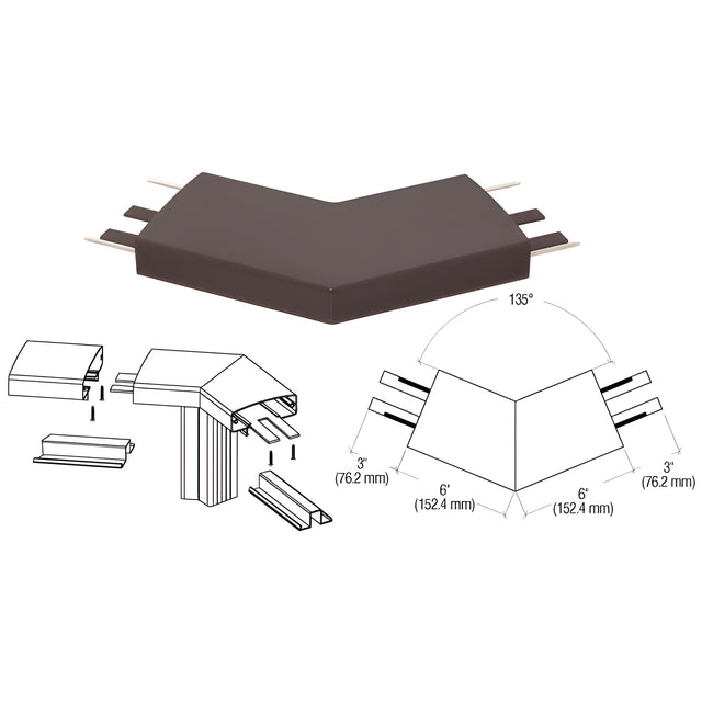 CRL Matte Bronze 400 Series Top Cap 135º Corner