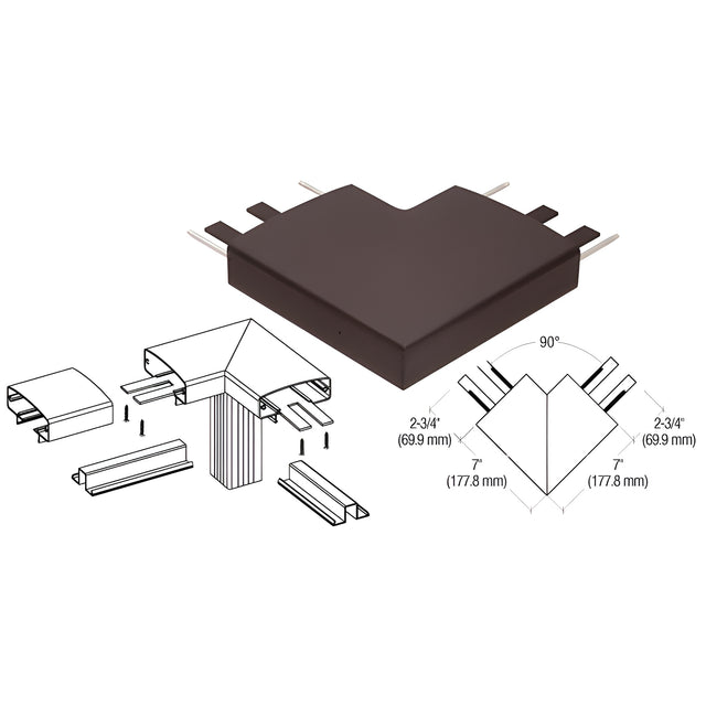 CRL Matte Bronze 400 Series Top Cap 90º Corner